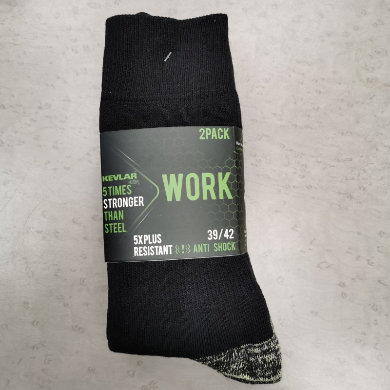 Lot de 2 paires de chaussettes homme renforcées Noir Ultra Resist