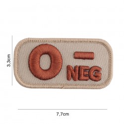 Patch groupe sanguin sable O neg